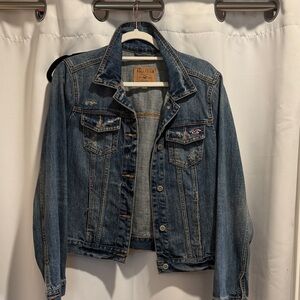 Hollister Medium Wash Distressed Denim Jacket